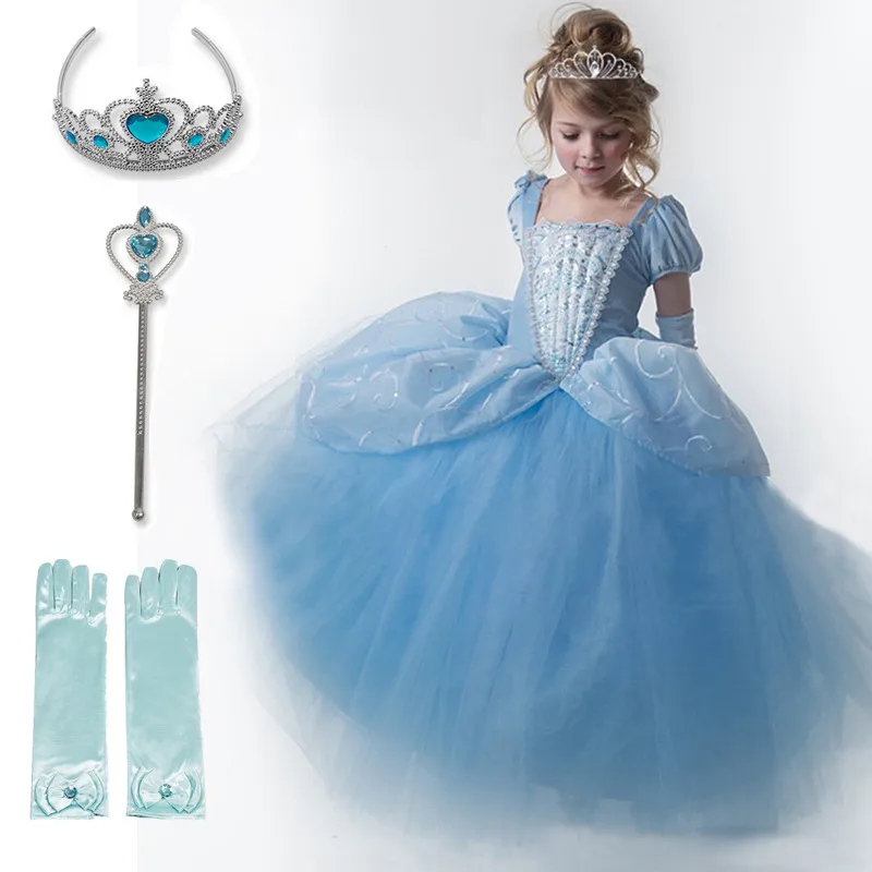 

Christmas Role-Play Princess Dresses For Girls Elsa Cosplay For Halloween Party Children Dresses Girls Dress Up Princess Costume