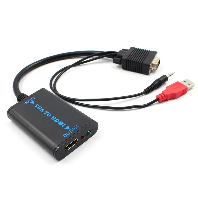 VGA в HDMI качественный портативный штепсельный и игровой выход 1080P HD аудио ТВ AV HD ТВ ПК видео кабель конвертер адаптер HDMI конвертер