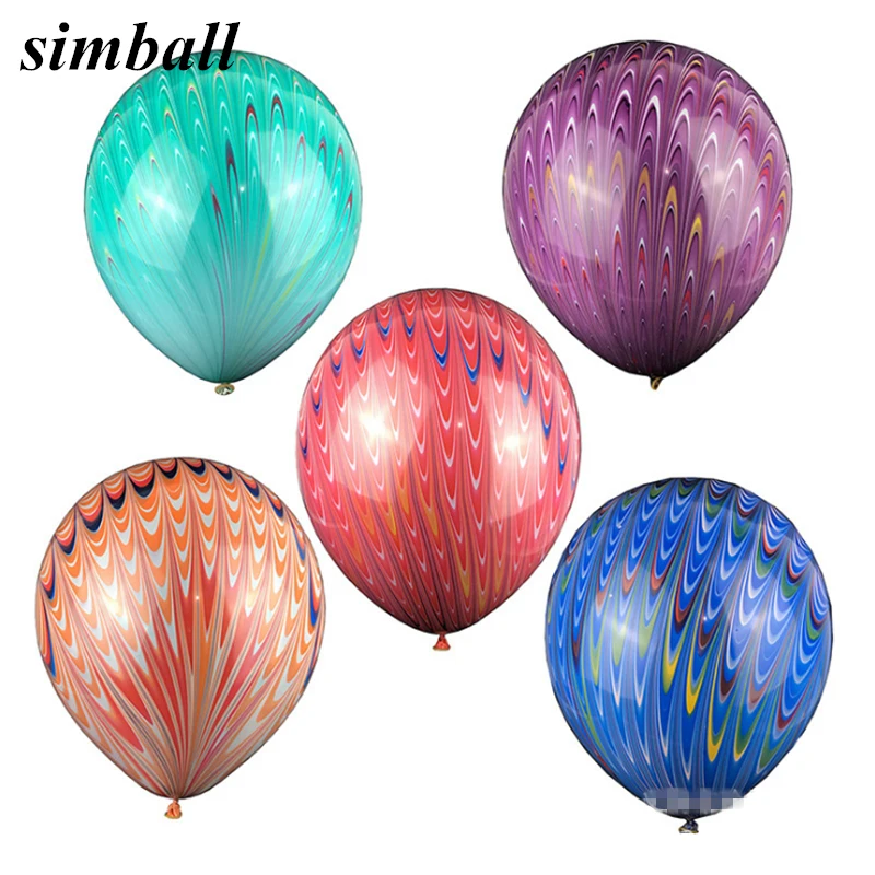 

18 Inches Giant Balloons Wholesale 5pcs Peacock Agate Latex Balloons Wedding Supplies Happy Birthday Party Decorations kids Gift