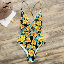 Бикини, цветочный принт, пуш-ап, сдельный купальник, Женский сексуальный купальник, Бразильское бикини,, глубокий v-образный вырез, Холтер, купальник для женщин, монокини