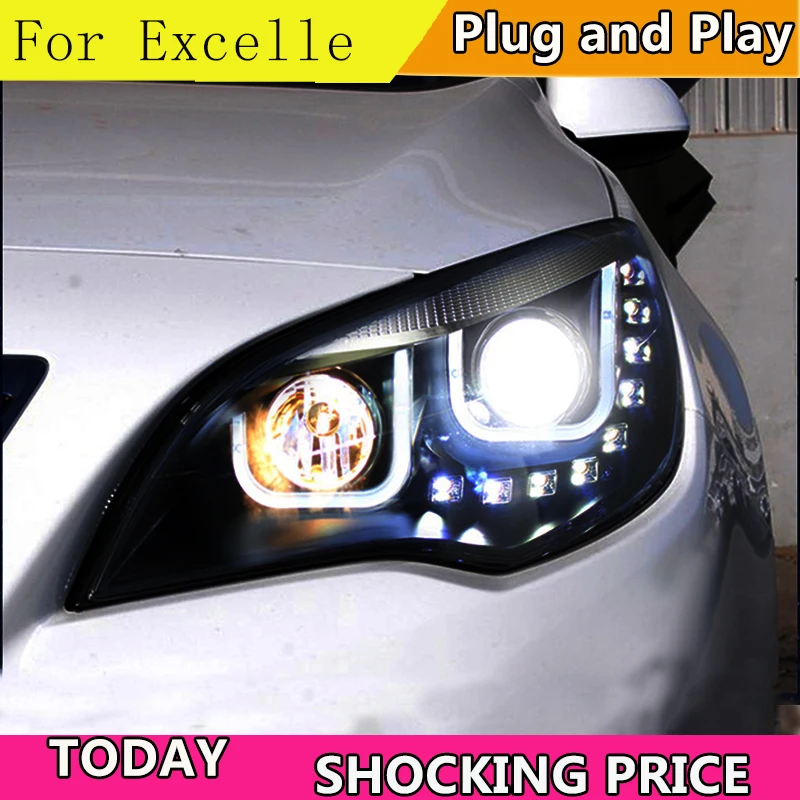 Doxa автомобильный Стайлинг для Buick Excelle светодиодные фары для Excelle Головной фонарь Angel eye светодиодный фонарь Биксеноновые линзы Xenon HID комплект