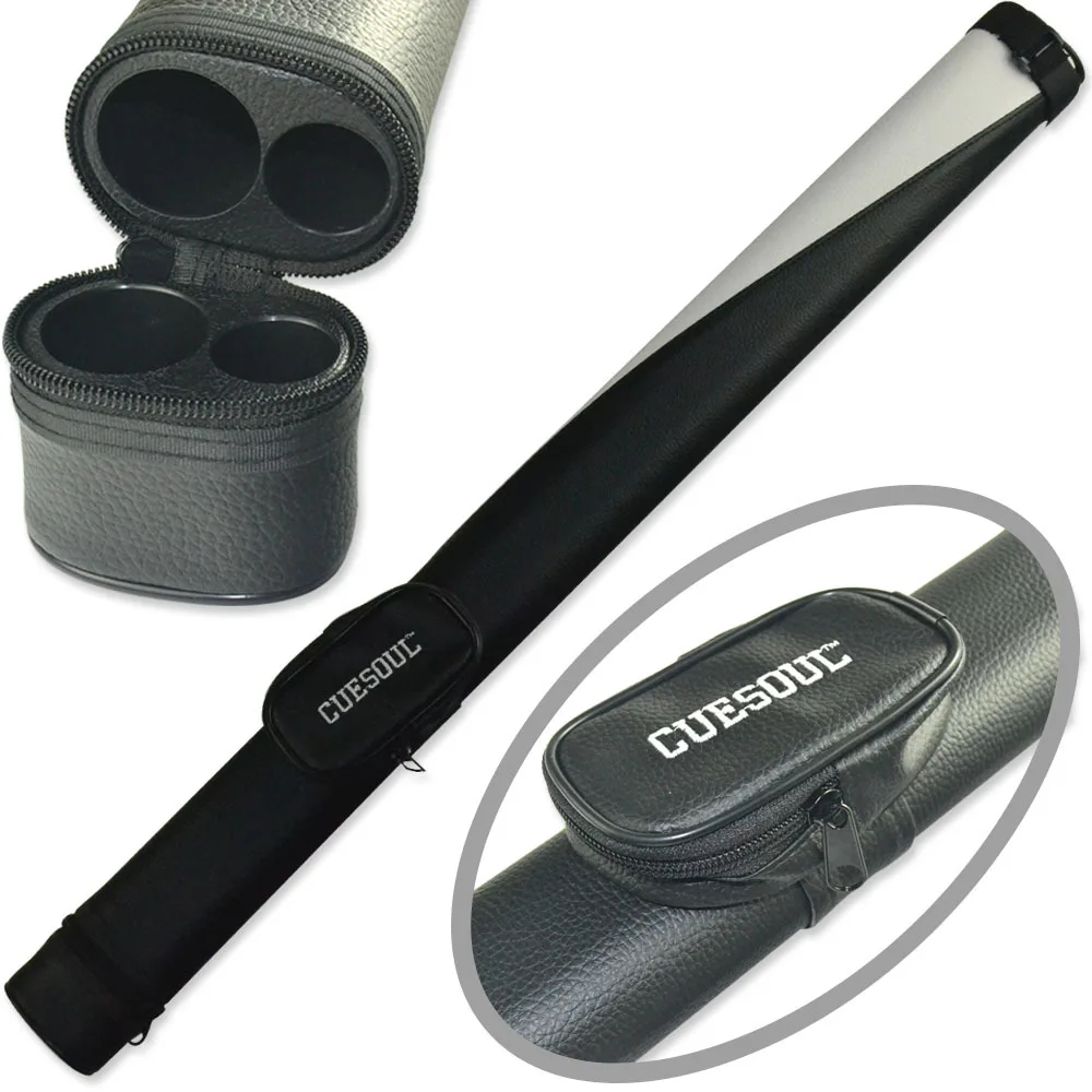 

FreeShipping Cuesoul Black White Composite Two Tone Pool Cue Tube Case Billiard Snooker Cue Canister