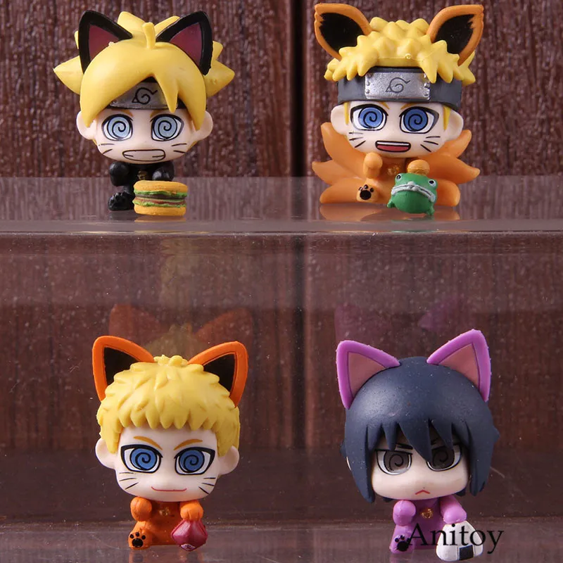 

GEM Naruto Shippuden Anime Figurine Uchiha Sasuke Uzumaki Naruto Uzumaki Boruto Action Figure Collectible Model Toy 4pcs/set