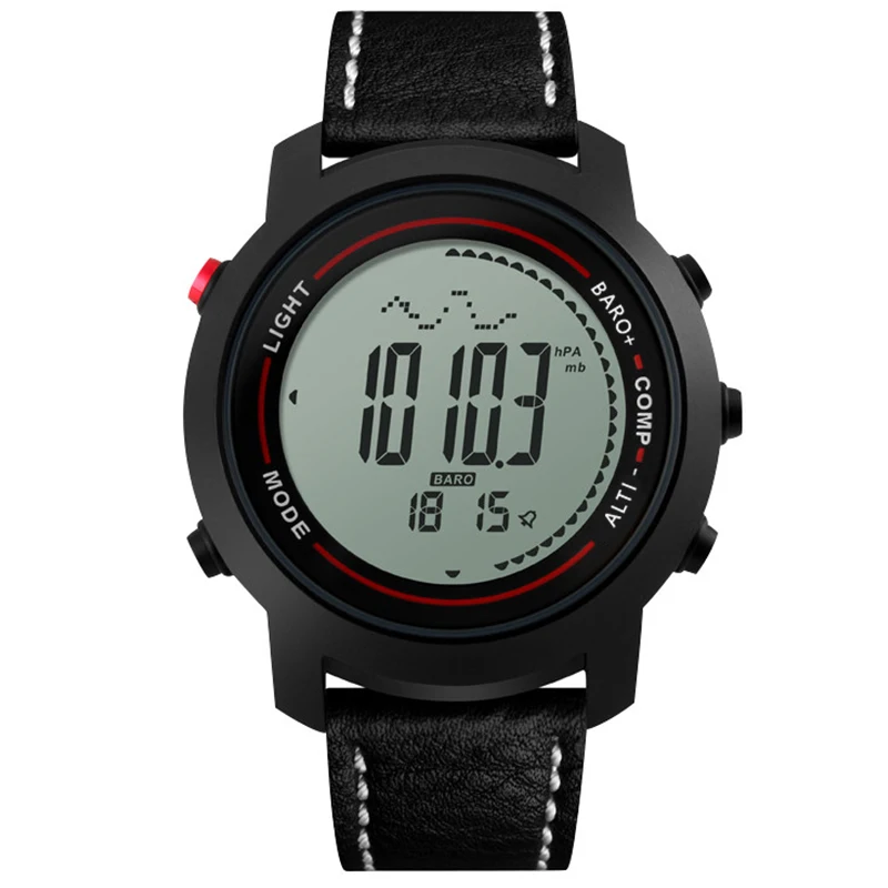Открытый компас спортивные часы для мужчин светодиодный цифровые наручные часы горная высота давление обратного отсчета Водонепроницаемый Relogio Masculino - Цвет: BlackWhiteBlack
