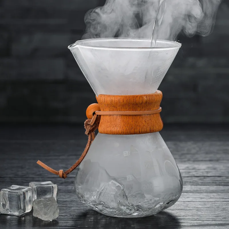 400 мл термостойкий ручной кофейник практичная Кофеварка без бумажной бумаги многоразовый фильтр из нержавеющей стали стеклянный кофейник