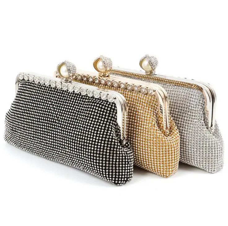 Fashion Golden Luxury Diamonds bags Single Chain Day Clutches Handbags