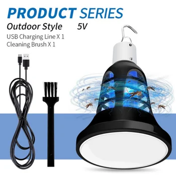 

2-in-1 Camping Lantern Bug Zapper Light Bulb LED Tent Light Mosquito Killer Lamp for Indoor Outdoor Pest Control Products