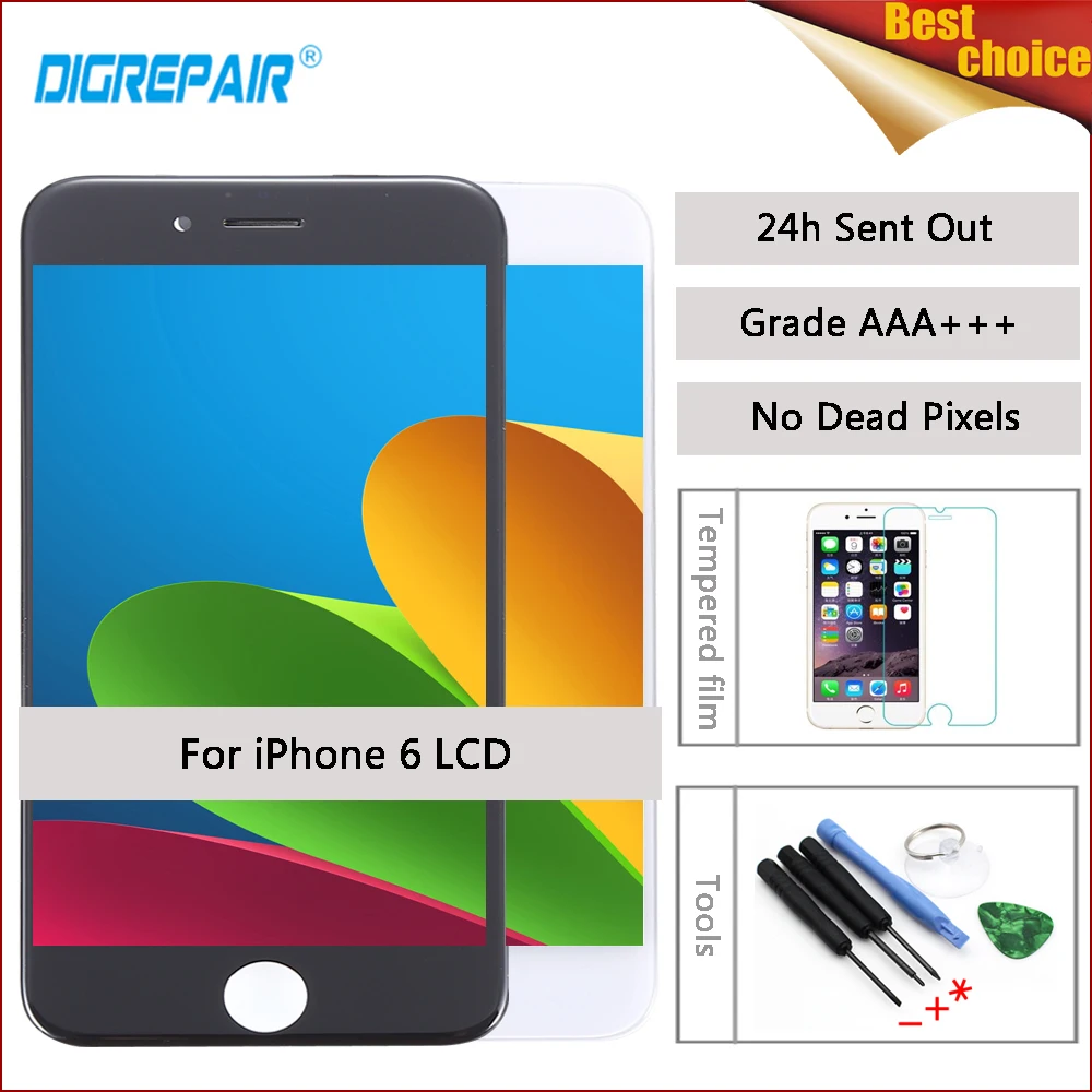 

4.7" For iPhone 6 LCD Display Touch Screen Digitizer For iPhone 6 Screen For iphone 6 Display Assembly Replacement Black White