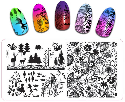 

FULL 6*12cm Nail Art Cute Animal Stamping Image Plates Polish Printing Stamp Template Manicure Stencils Nail Stamping QXE07