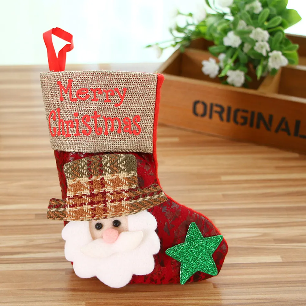 Новые рождественские подарки бусины в виде конфет щеткой шерсти Рождество Санта Клаус Конфеты носки украшения дома#15