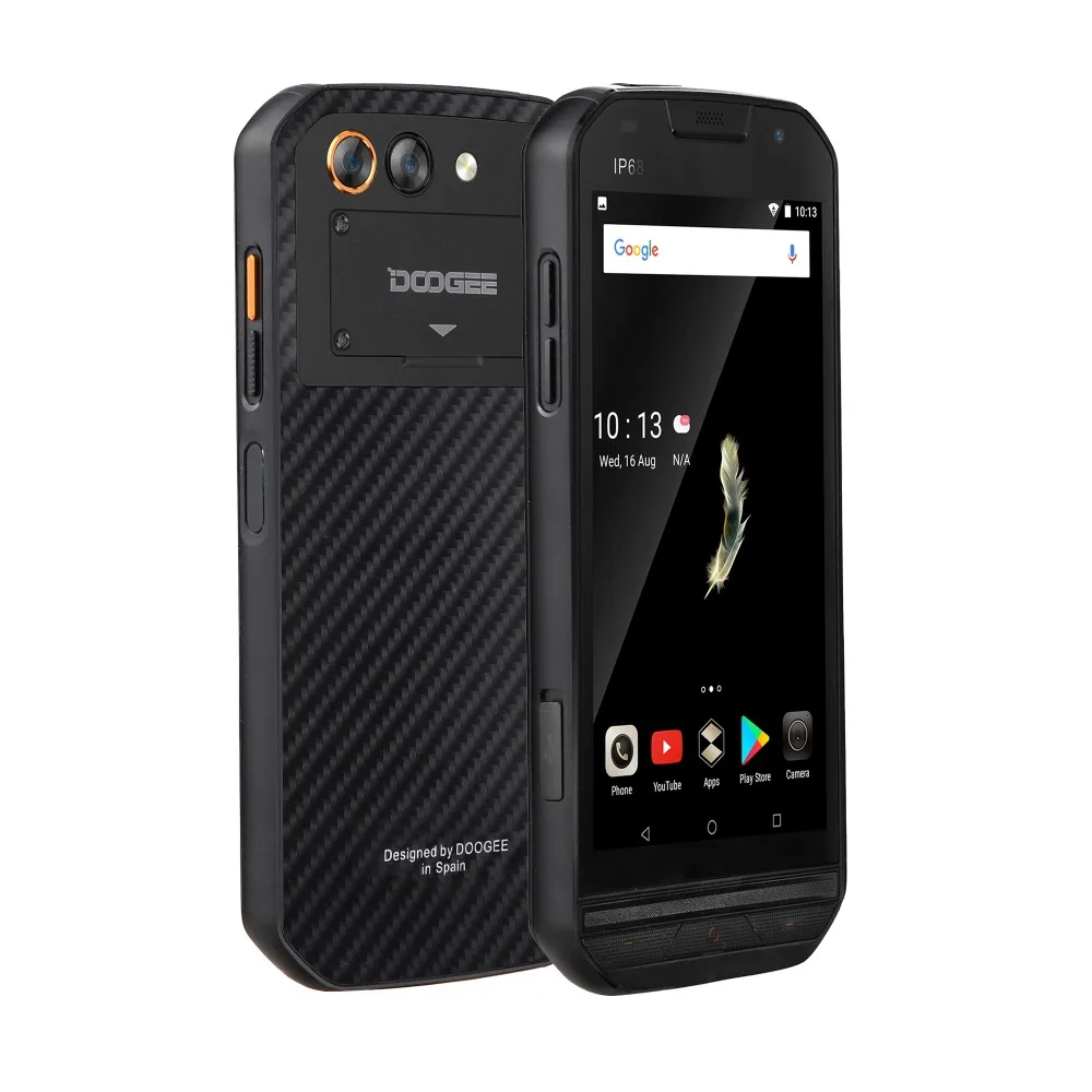 DOOGEE S30 IP68 للماء 5580 mAh الجانب بصمة كاميرا مزدوجة 5 V/2A 5.0 و quotHD الروبوت 7.0 2 GB RAM 16 GB ROM الهاتف الذكي MTK6737