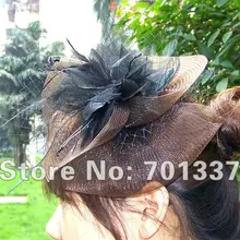 Чародейка, танцы, гонки, свадьбы, вечерние костюм с головным убором цветок волос шляпа коричневый H111