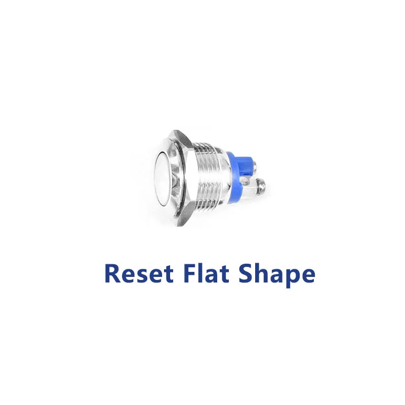 16 мм 19 мм 22 мм стартовый переключатель лодочный рожок самоблокирующийся сброс стальные металлические кнопочные переключатели - Цвет: Flat  Reset