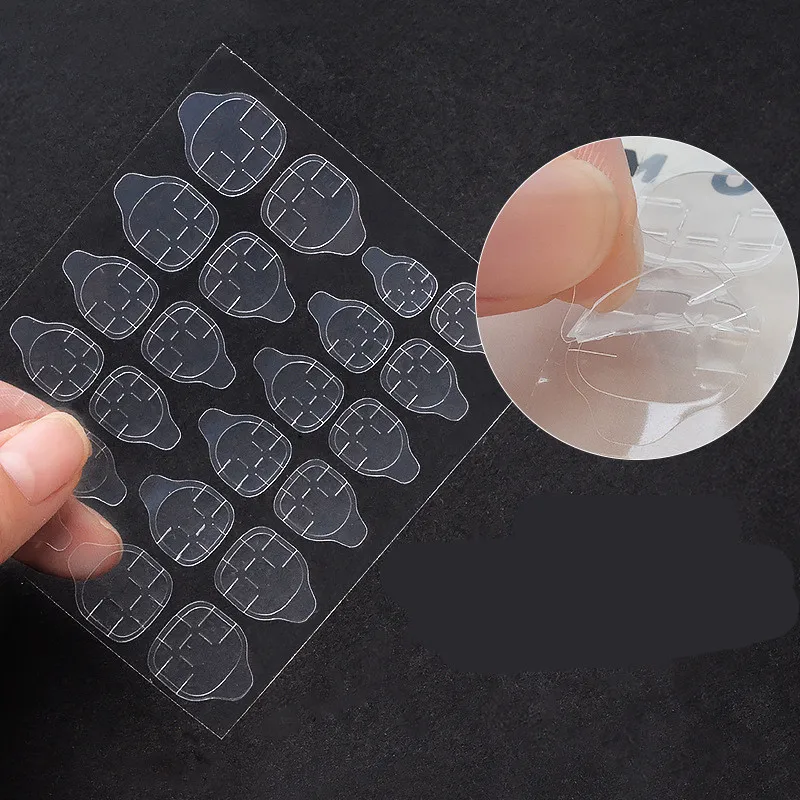 

5Sheet Waterproof False Nail Art Extension Glue Tools DIY Nail Tip Transparent Double Sided Self Adhesive Sticker Drop Shipping