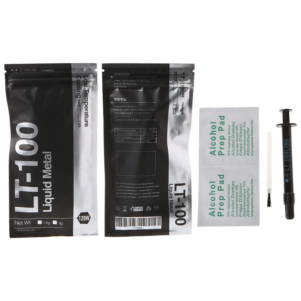 

LT-100 Liquid Metal Thermal Conductive Paste Grease for CPU GPU Cooling Liquid Ultra 128W/mK 1.5g 3g Compound Grease for Cooling