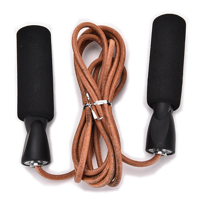 1PC 2.7M Leather Bearing Skip Rope Speed Skipping Rope Adjustable