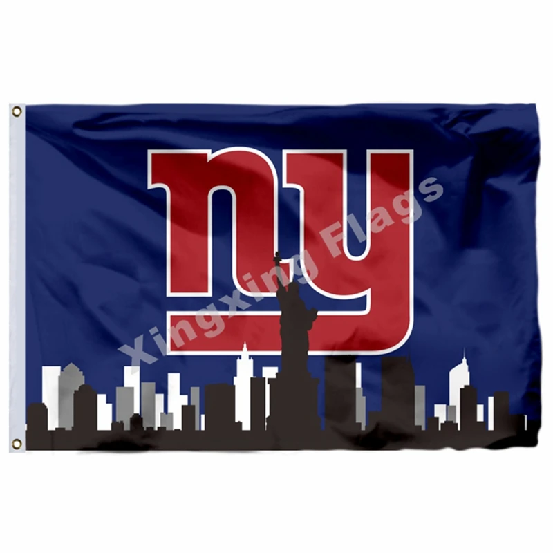 New York Giants With Newyork City Skyline Flag 3ft X 5ft Polyester NFL