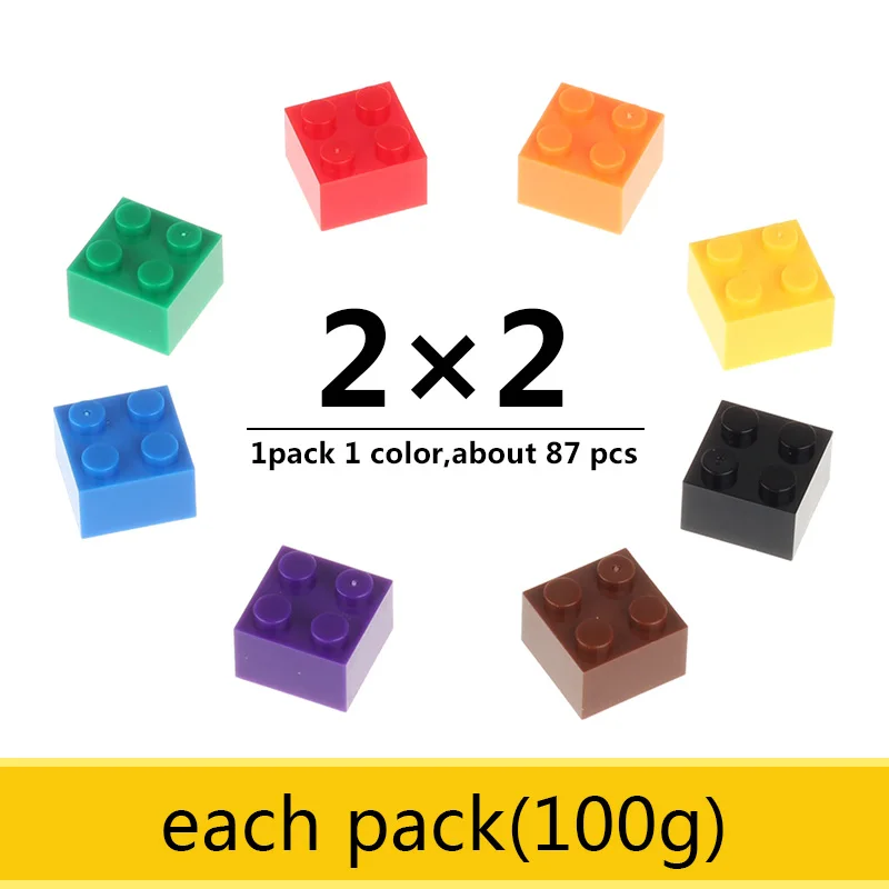 

2X2 Small Size Bulk Building Blocks 1Pack About 87PCS DIY Creative Self Locking Bricks Toys For Child Compatible With Legoed