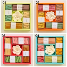 Медитация Расслабление ладан палочки 4 вида аромата плюс Роза гипсовая подставка подарочная упаковка, гибридный аромат сандалового дерева