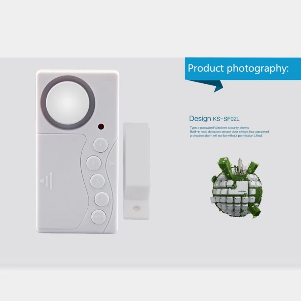 

KS-SF19UP 4-in-1 Simple Magnetic Door Sensor Detector 108dB High Volume Window Monitor Home Security Sensor Alarm Drop Shipping