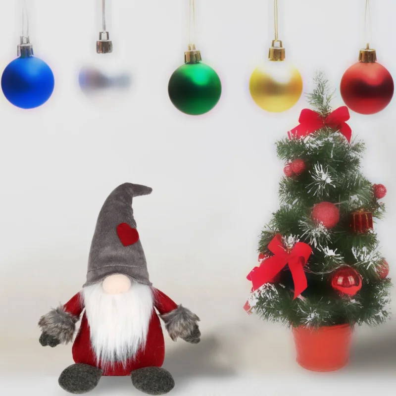 Handmade Love Swedish Christmas Elf Plush Doll Birthday Gift Home Decoration Holiday Decoration Table White Gray Decor ornament