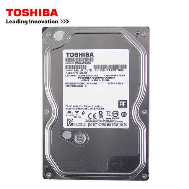 Toshiba 500 ГБ настольный компьютер HDD 3,5 "внутренний механический жесткий диск SATA3 6 Гбит/с жесткий диск 1 ТБ 2 ТБ 5700-7200 буфер об/мин 2