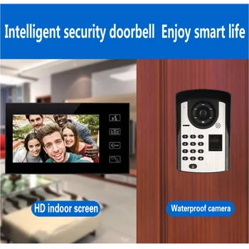 

2.4G Digital wifi cameras video door phone with 7inch screen home safty system support finger print password unlock door system