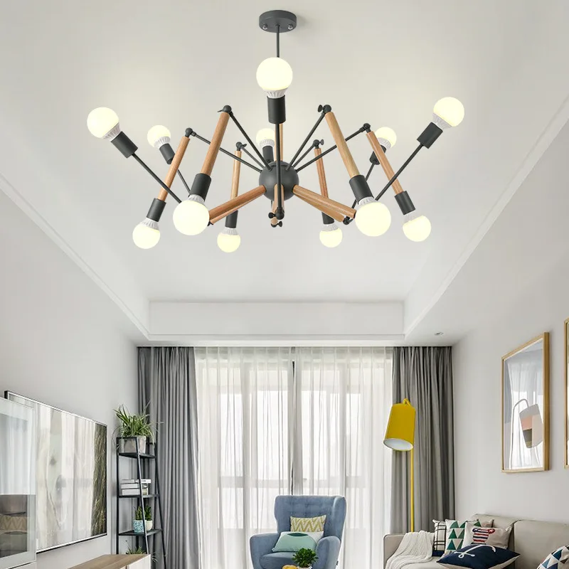 

AC 100V-265V Modern Ceiling Lights Corridor Adjustable Metal de techo Corridor Indoor Wood Lighting Fixtures +led bulbs