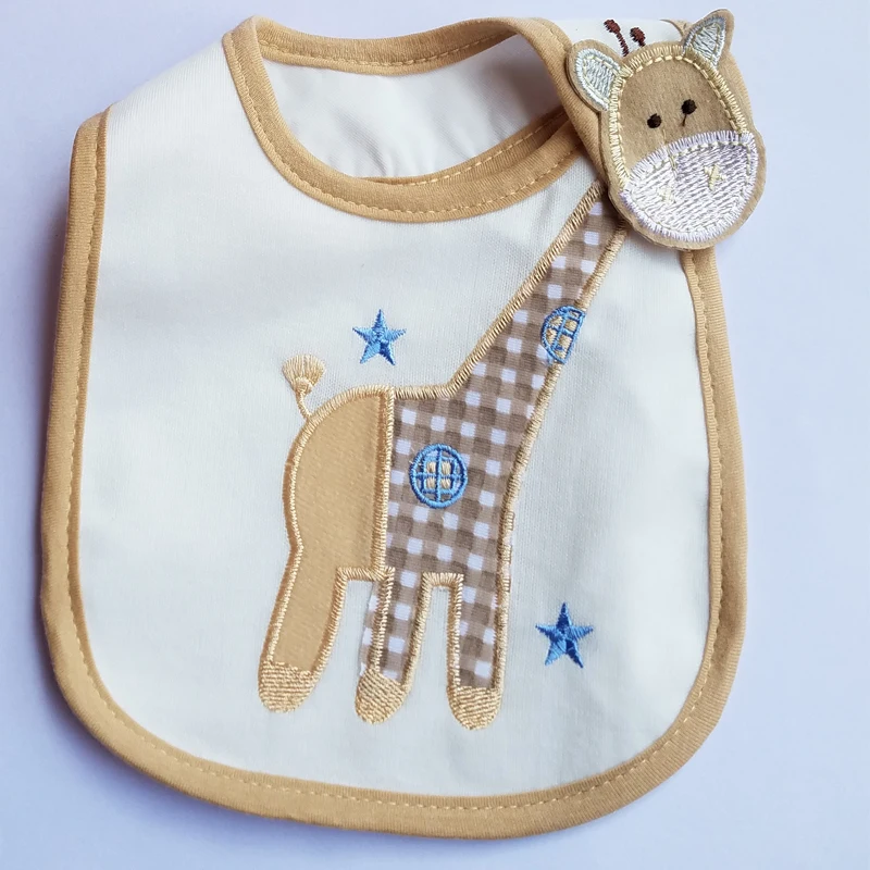 Baby bibs High Quality Three Layers feeding bib Cartoon Animal The embroidery baby feeding bibs Baby Eating Accessory Baby Stuff
