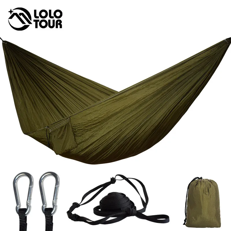 Baratos 24 Color 2 personas portátil paracaídas hamaca Camping supervivencia jardín flyknitted caza ocio Hamac viaje doble persona Hamak