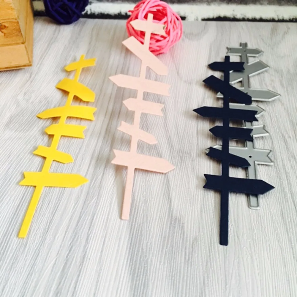 

Signpost Metal Cutting Die Stencil for DIY Embossing Scrapbooking Steel Craft Dies cuts guidepost die Stamps paper Cards