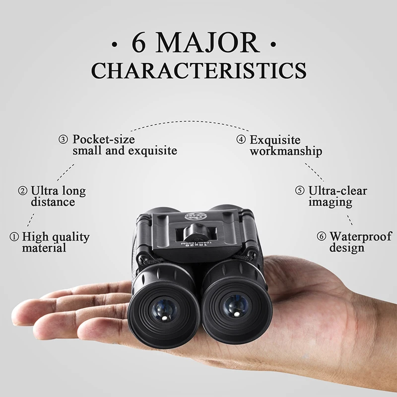 BEBANG Binoculars Compact for Adult Telescope Kids Ninos Prismaticos 10x25 Light Weight Portable Gift Outdoor Toy
