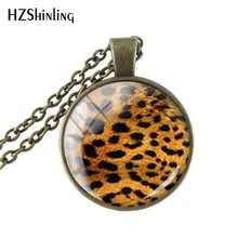 Винтажный стеклянный кабошон купольное ювелирное ожерелье с подвеской в форме леопарда стеклянное ожерелье с леопардом кошка Ювелирные изделия Подарки
