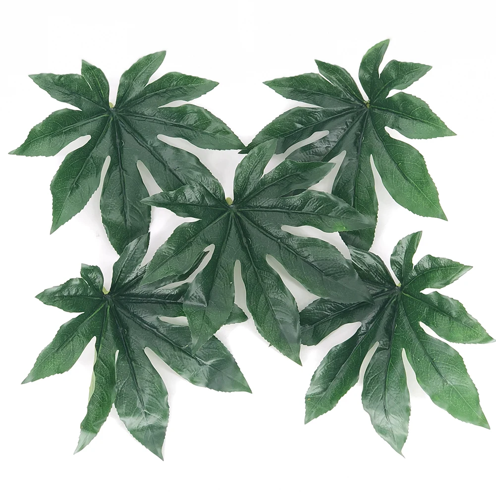 

1 Piece Artificial Leaves Octagonal Simulation Lifelike Plant Leaves for Garden Wedding Hawaii Party Office DIY Decoration