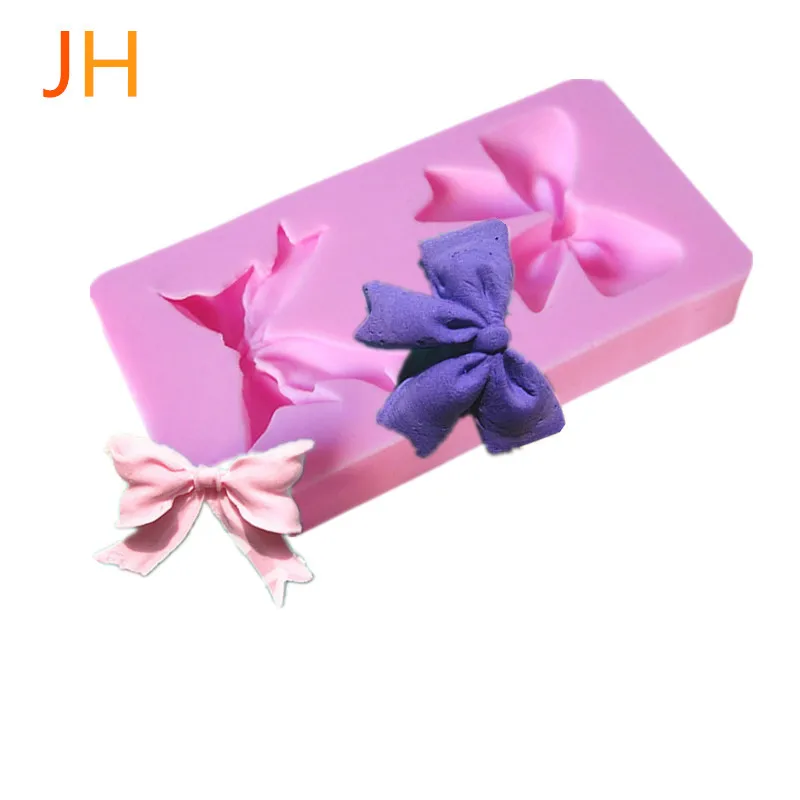 Mini collection bowknot silicone double sugar soap mold die chocolate