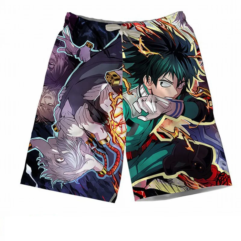 Мужские летние шорты с героями мультфильма «Мой герой» мидория изуку Asui Tsuyu OCHACO URARAKA, пляжные шорты с рисунком