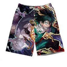 Мужские летние шорты с героями мультфильма «Мой герой» мидория изуку Asui Tsuyu OCHACO URARAKA, пляжные шорты с рисунком