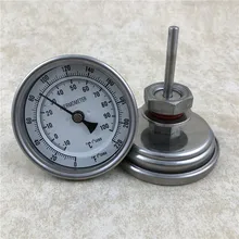 Homebrew 0~ 220F градусный термометр для пива, " лицо и 2" зонд, 1/" MNPT, набор безшовных биметаллических термометров для чайника