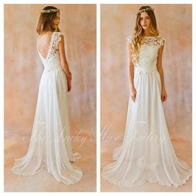 Crochet Open Back Wedding Dresses