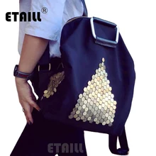 Водонепроницаемый черный рюкзак с заклепками модный бренд нейлоновый рюкзак с заклепками женские дорожные Сумки Sac a Dos Femme De Marque En