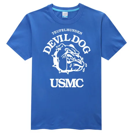 USMC Футболка армейская Футболка США тактическая Боевая светящаяся футболка 5 цветов S-6XL - Цвет: Синий