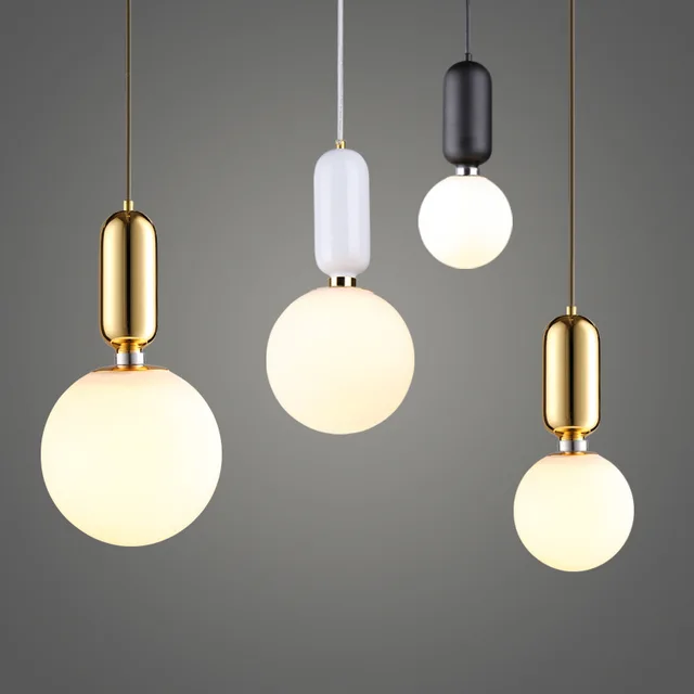 Designer Pendant Lamp White Gl Ball Hanging Light Fixture Modern Designer Pendant Lamp White Gl Ball Hanging Light Fixture Modern For Kitchen Dining Room Hotel