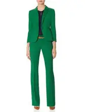 Green Women Pant Suits Ladies Business Office Formal Suits Groom Tuxedos Bespoke