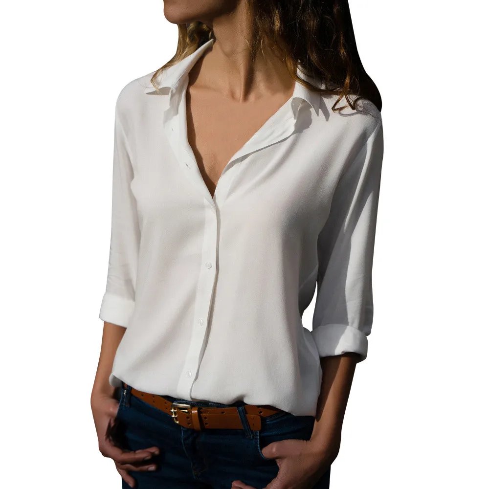 Fashion Plus Size women Chiffon Blouse Shirt Autumn Long