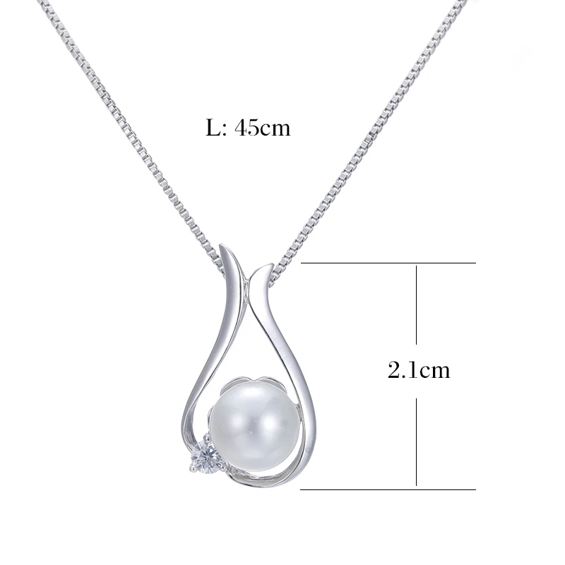 Hot sell fashion little bird pearl female 925 sterling silver ladies`pendant necklaces box chain jewelry wholesale