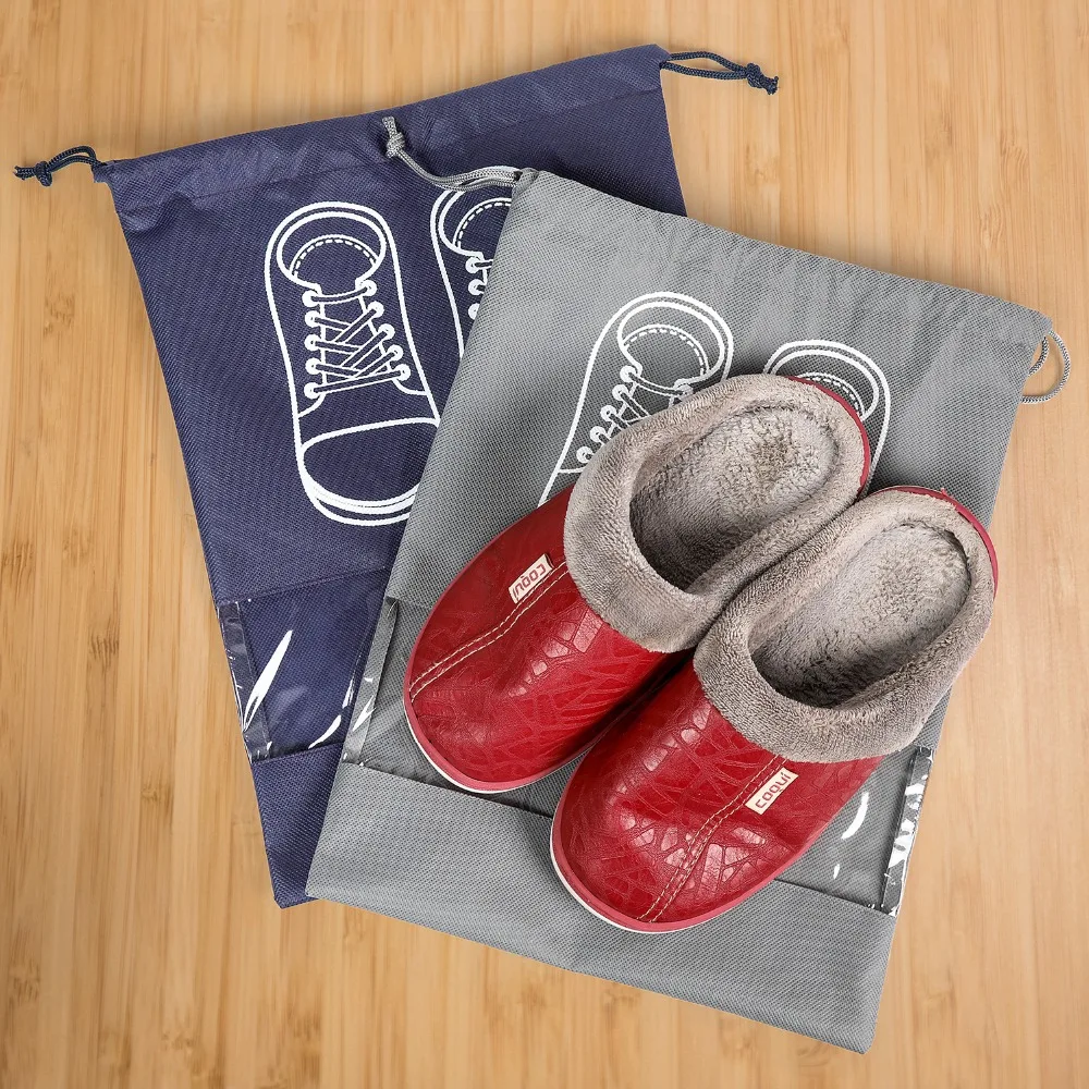 2 размера водонепроницаемая обувь дорожная Портативная сумка для хранения обуви сумка-мешок на завязка подвесной органайзер нетканый Organizador