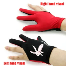 Старший кий бильярд перчатки с тремя пальцами для женщин аксессуары для снукера черный с красным рисунком