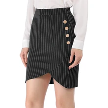 NORMOV S-2XL пикантные большой размеры нарощенная юбка в полоску посылка бедра юбка для женщин хлопок нерегулярные тонкий ЮБК