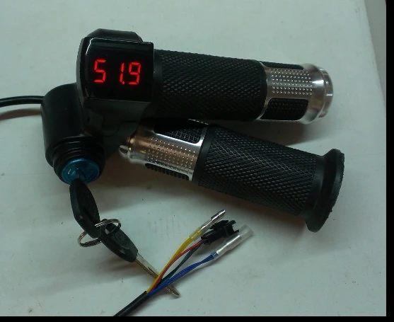 Cheap 12-100v twist throttle Accelerator with Led digital display indicator&lock for electric bike scooter mtb tricycle gas handle 5