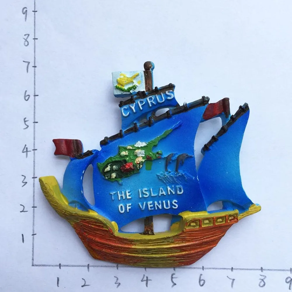 Mediterranean Sea Cyprus The Island of Venus 3D Boat Shaped Fridge Magnets Travel Souvenirs Refrigerator Magnetic Sticker Gift | Дом и сад